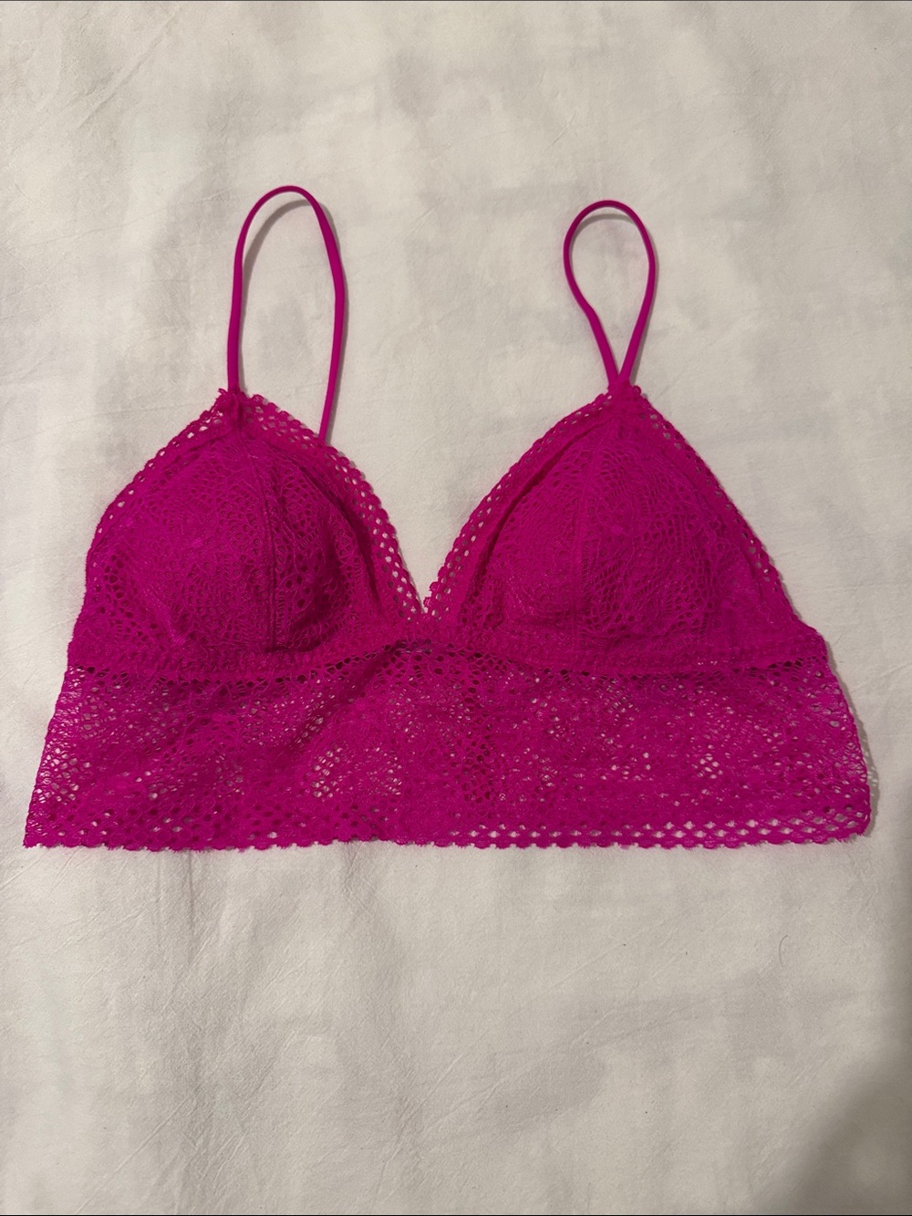 Victoria’s Secret Lace Triangle Bralette in Hot Pink